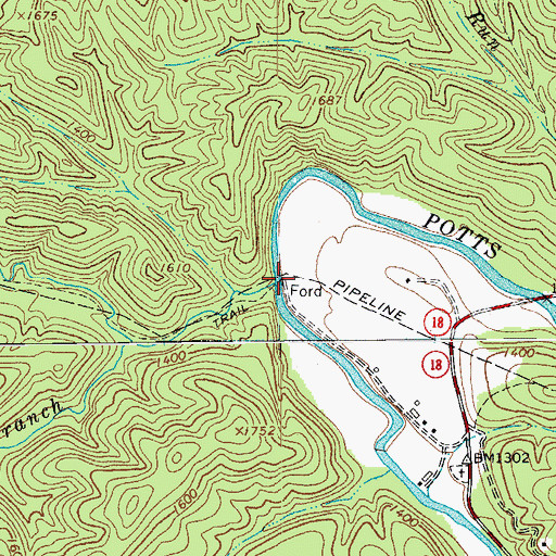 Topographic Map of Johns Run, VA