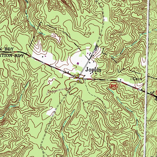Topographic Map of Joplin, VA