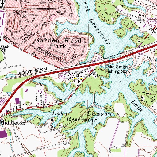 Topographic Map of Lake Smith, VA