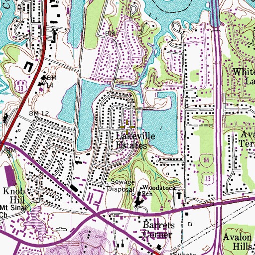 Topographic Map of Lakeville Estates, VA