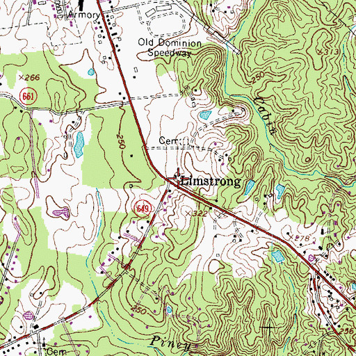 Topographic Map of Limstrong, VA