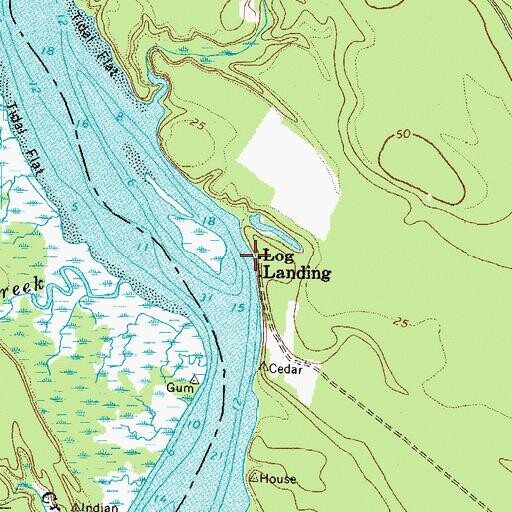 Topographic Map of Log Landing, VA