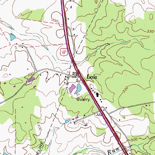 Topographic Map of Lois, VA