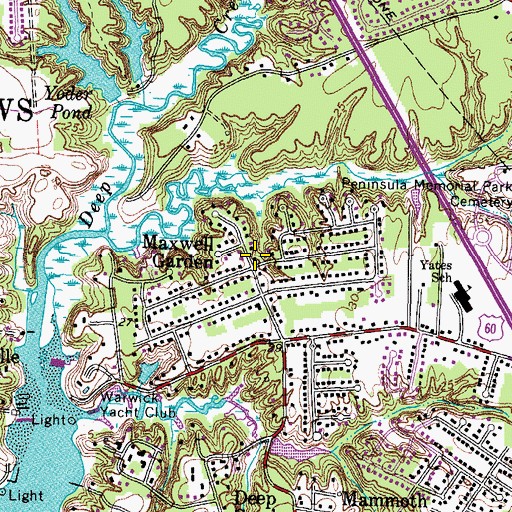 Topographic Map of Maxwell Garden, VA