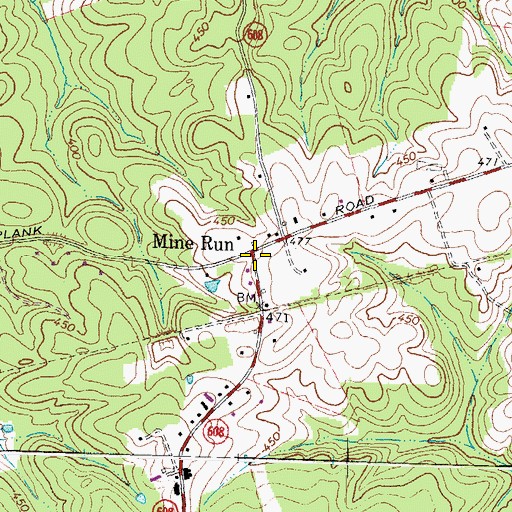 Topographic Map of Mine Run, VA