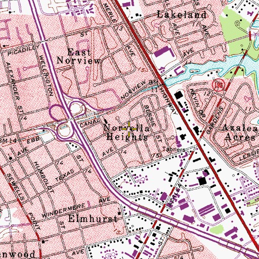 Topographic Map of Norvella Heights, VA