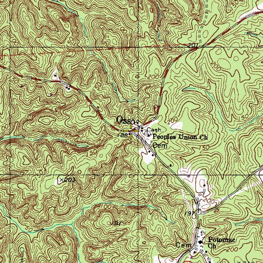 Topographic Map of Osso, VA