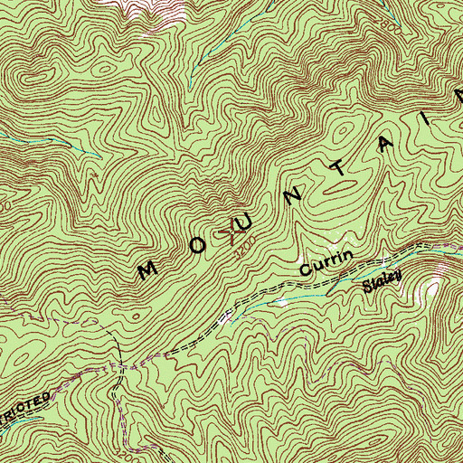 Topographic Map of Pond Mountain, VA