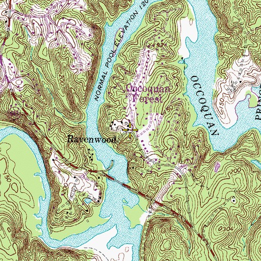 Topographic Map of Ravenwood, VA