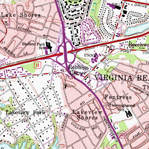 Topographic Map of Robbins Corner, VA