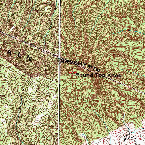 Topographic Map of Round Top Knob, VA