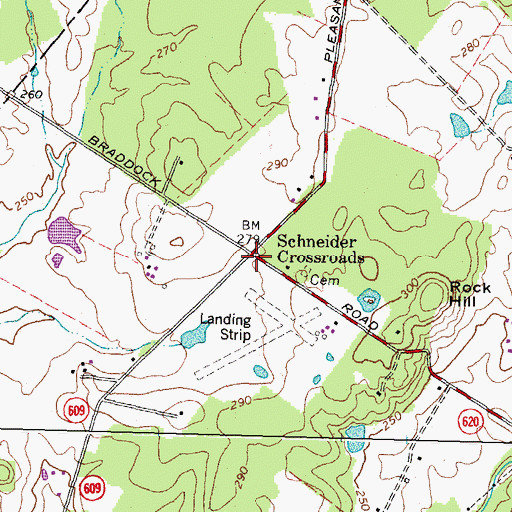 Topographic Map of Schneider Crossroads, VA
