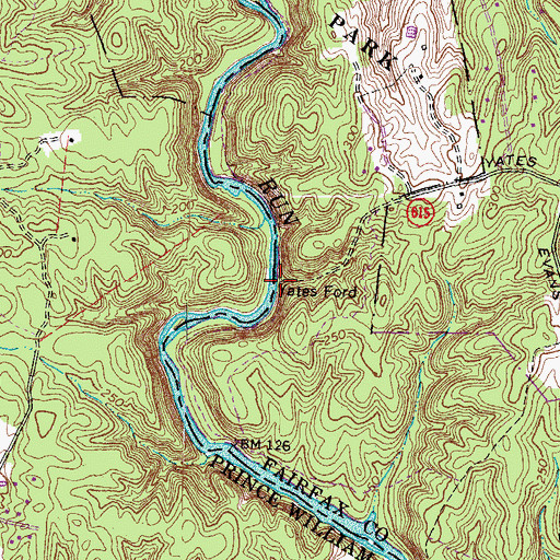 Topographic Map of Yates Ford, VA