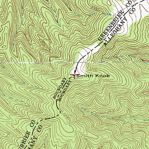 Topographic Map of Smith Knob, VA