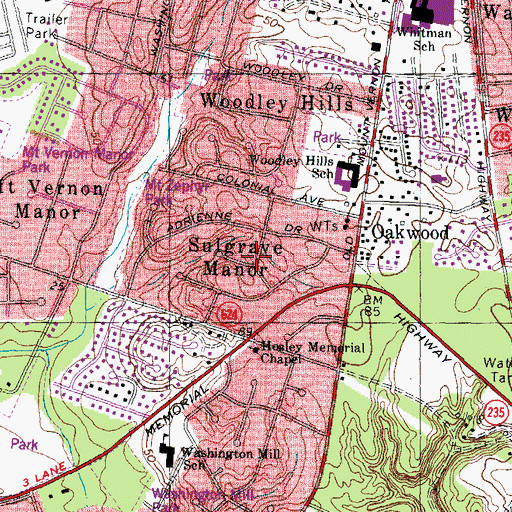 Topographic Map of Sulgrave Manor, VA