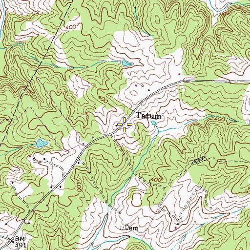 Topographic Map of Tatum, VA