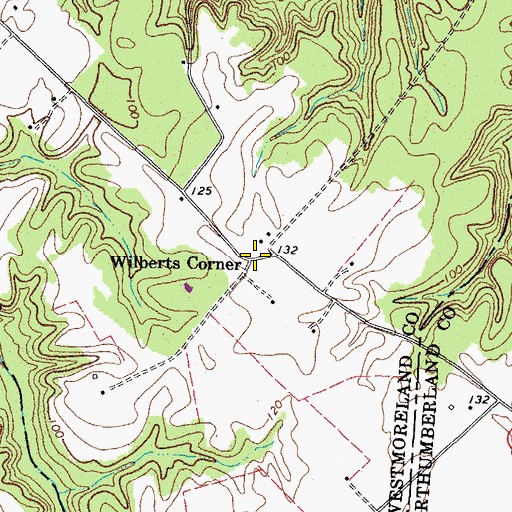 Topographic Map of Wilberts Corner, VA