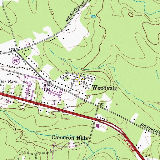 Topographic Map of Woodvale, VA
