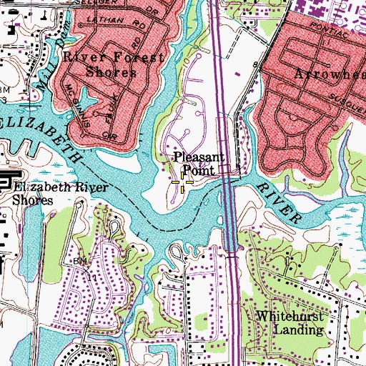 Topographic Map of New Town (historical), VA