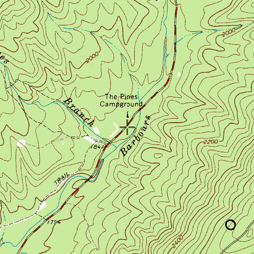 Topographic Map of The Pines Horse Corral, VA