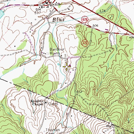 Topographic Map of Barboursville Winery, VA
