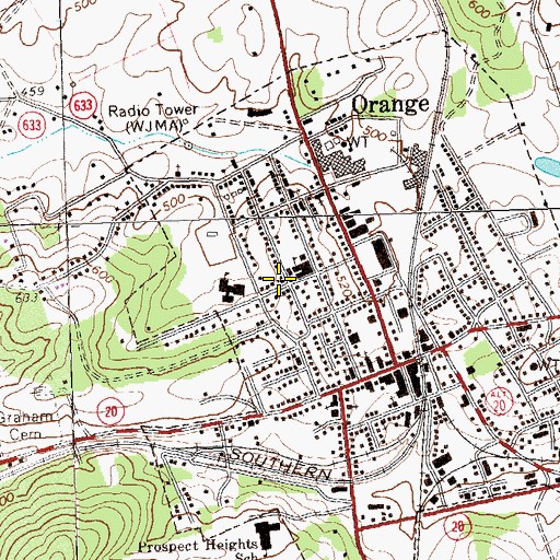 Topographic Map of Orange Seventh Day Adventist Church, VA