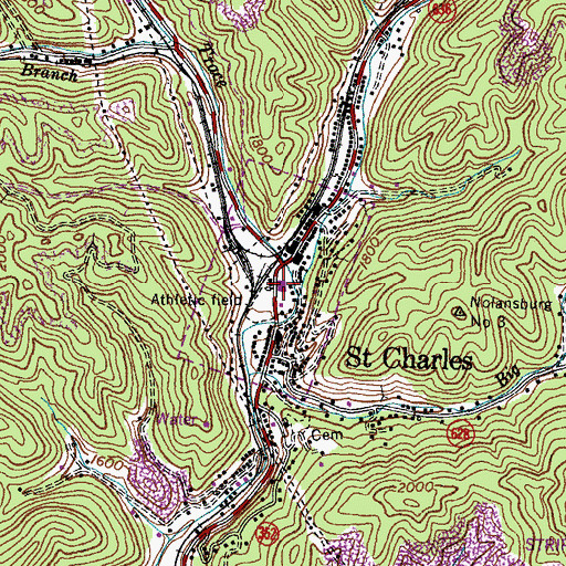 Topographic Map of Saint Charles Elementary School, VA