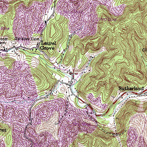 Topographic Map of Graden, VA