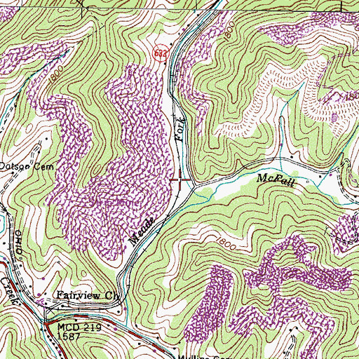 Topographic Map of Short (historical), VA