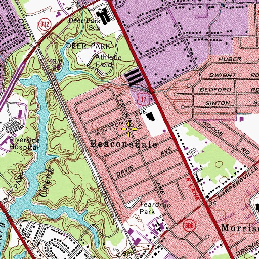 Topographic Map of Beaconsdale, VA