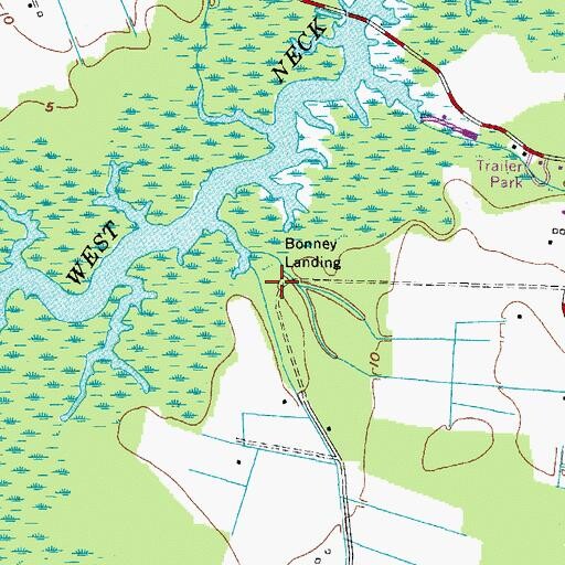 Topographic Map of Bonney Landing, VA