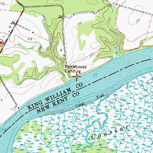 Topographic Map of Brickhouse Landing, VA
