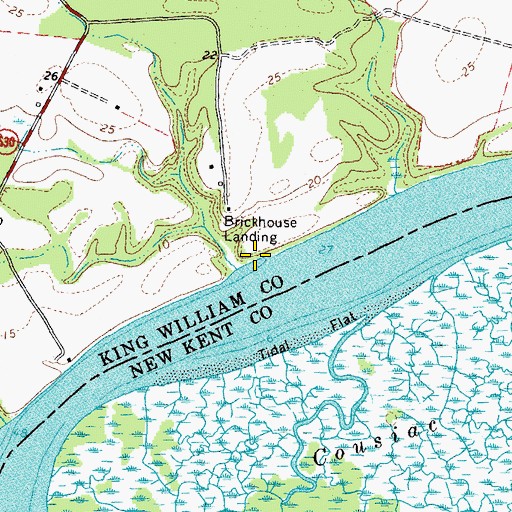 Topographic Map of Brickhouse Landing, VA