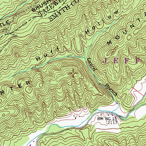 Topographic Map of Carter Mountain, VA
