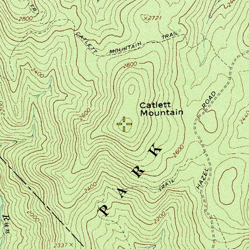 Topographic Map of Catlett Mountain, VA