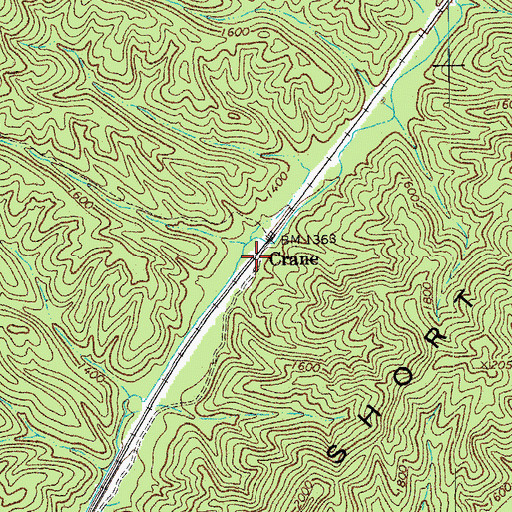 Topographic Map of Crane, VA