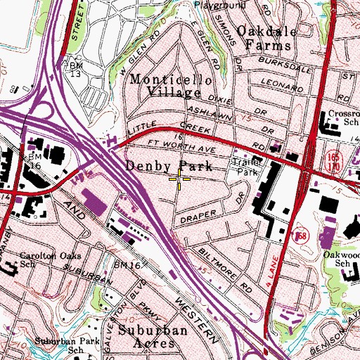 Topographic Map of Denby Park, VA