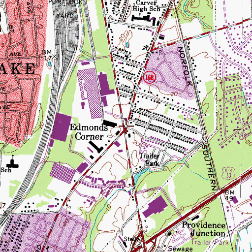 Topographic Map of Edmonds Corner, VA