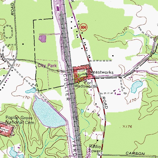 Topographic Map of Fort Wadsworth (historical), VA