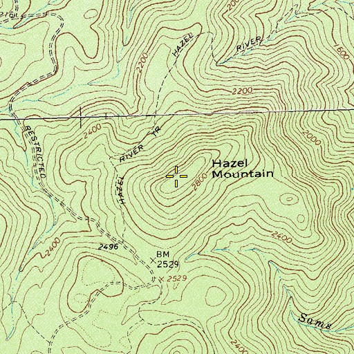 Topographic Map of Hazel Mountain, VA