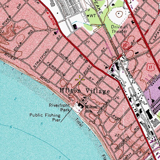 Topographic Map of Hilton Village, VA