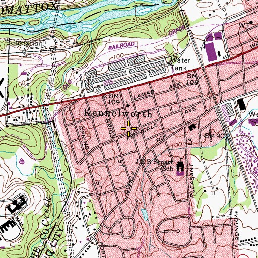 Topographic Map of Kennelworth, VA