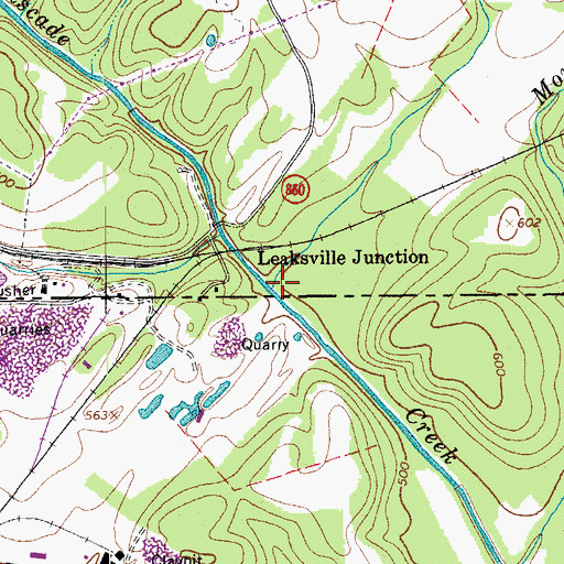 Topographic Map of Leaksville Junction, VA
