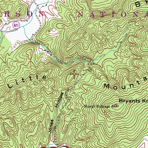 Topographic Map of Little Mountain, VA