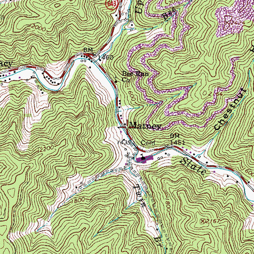Topographic Map of Matney, VA
