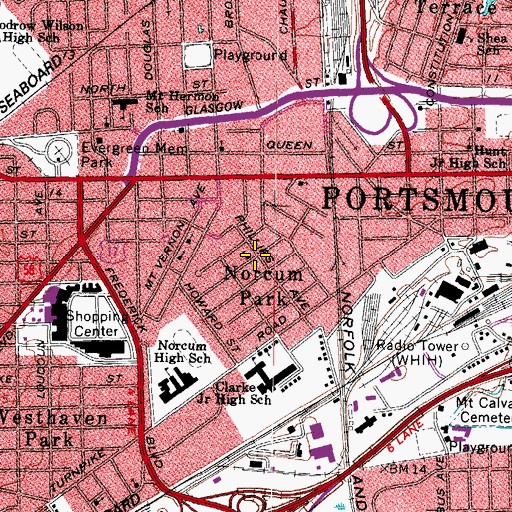Topographic Map of Norcum Park, VA