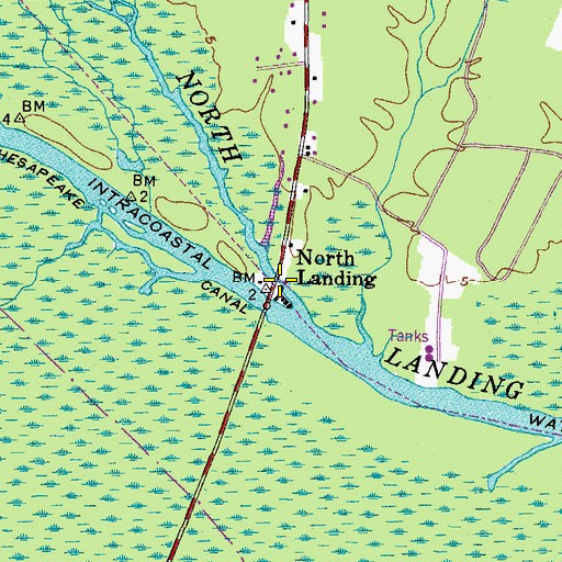 Topographic Map of North Landing, VA