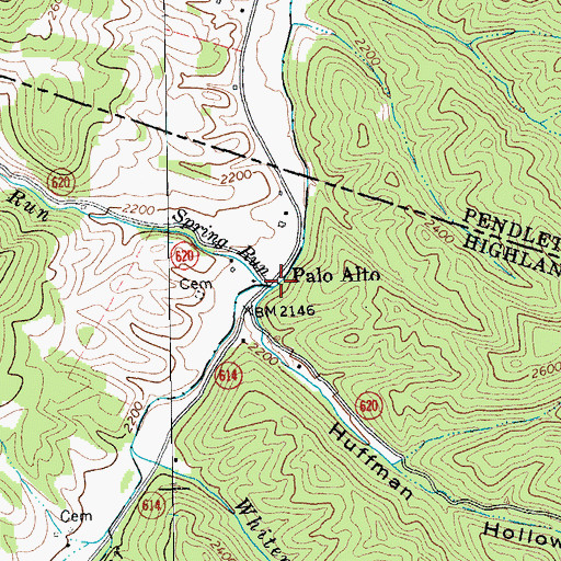 Topographic Map of Palo Alto, VA