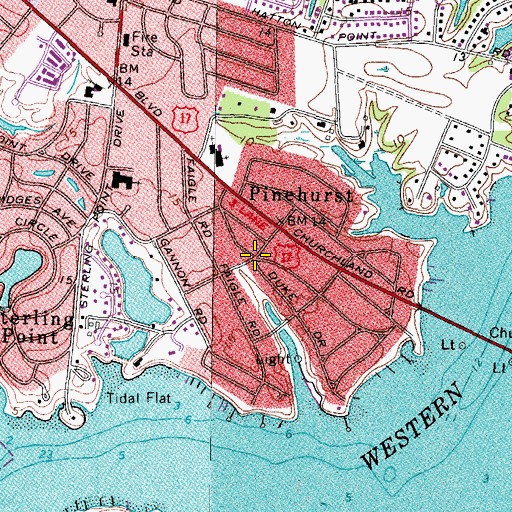 Topographic Map of Pinehurst, VA