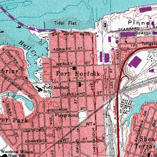 Topographic Map of Port Norfolk, VA